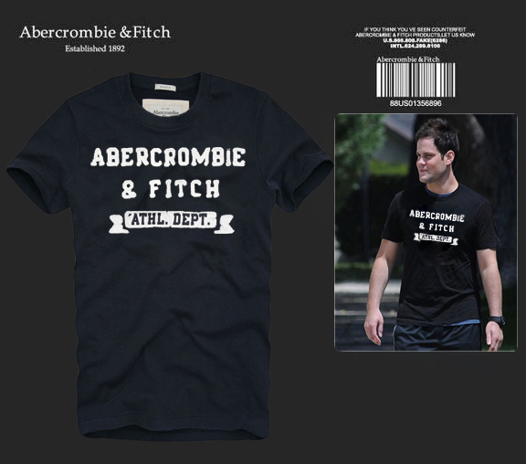 Abercrombie Fitch Hombres De Cuello Redondo Con Gente Fotos Corto Remera AF5715